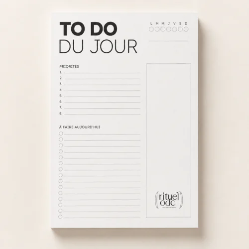 TO DO LIST – ORGANISATION & CHARGE MENTAL